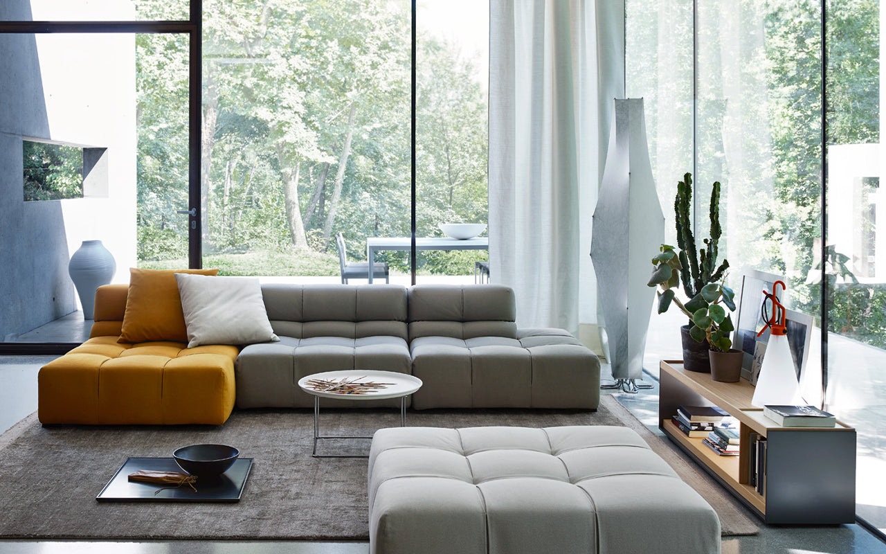 Featuring the Tufty-Time '15 Sofa, Fat-Fat Medium Coffee Table, Surface Storage Unit.
