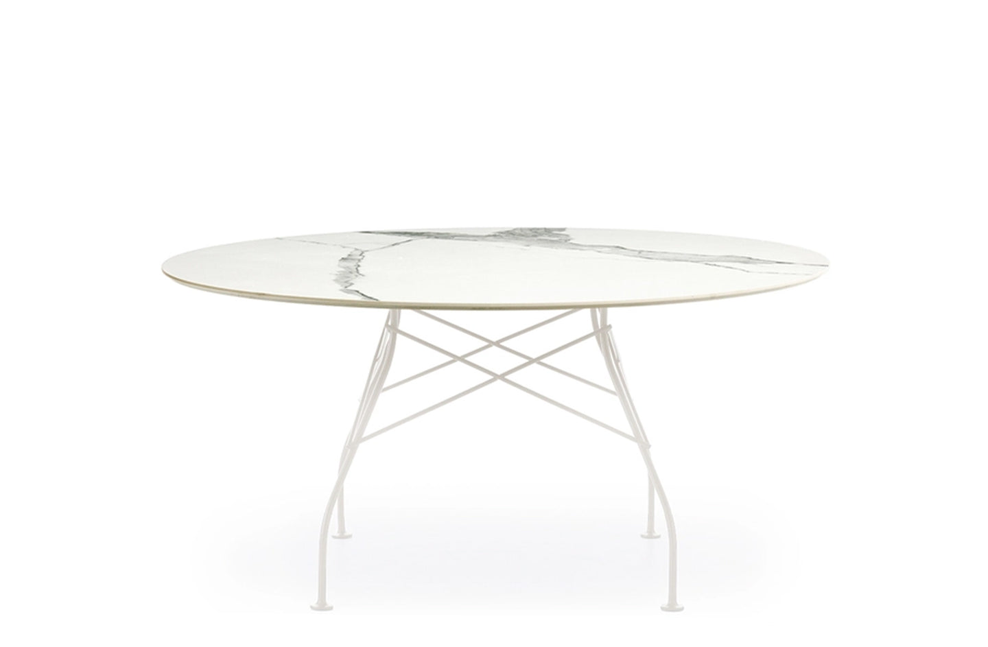 Glossy XXL Round Table - Stoneware
